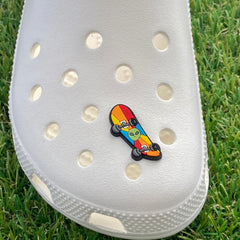 Skateboard w/ Alien Head Clog Charm - SarenaTealDesigns